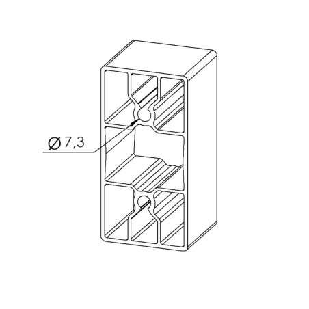 Profilé aluminium (Barre de 6 m) - Rainure 8 mm - 90x45 mm - 6N - Léger