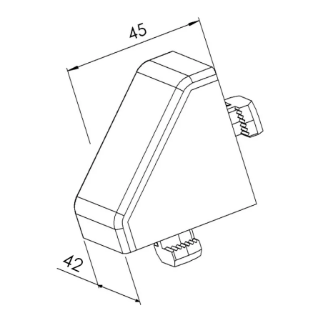 Kit équerre profilé aluminium – Rainure 10 mm – Section 45x45 mm - Al - Cache