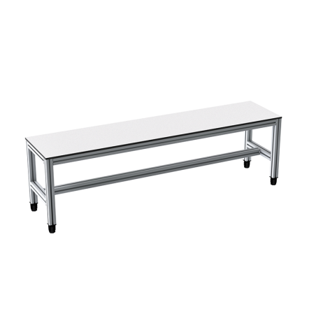 Banc en profilé aluminium - 1500x350 mm - Livré Monté