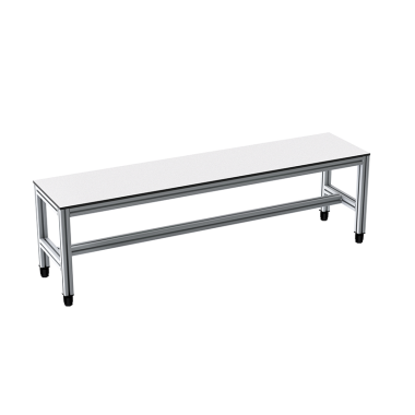 Banc en profilé aluminium - 1500x350 mm - Livré Monté