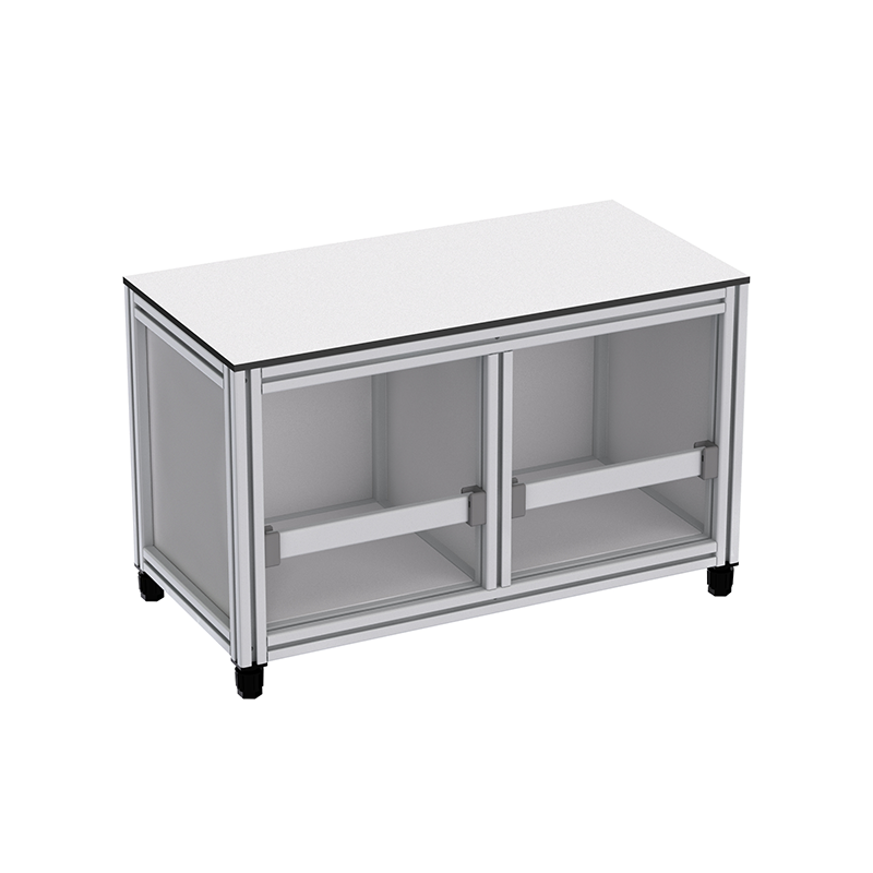 Banc avec rangement en profilé aluminium - 800x400 mm - 2P - Livré Monté