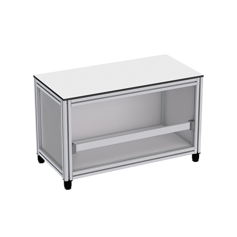 Banc avec rangement en profilé aluminium - 800x400 mm - 1G - Livré Monté