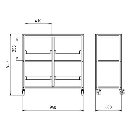 Côtes de l'Armoire Atelier mobile - 940x940 mm - Livré Monté - 4P