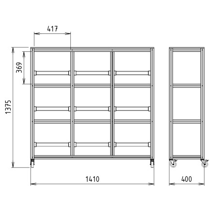 Côtes de l'Armoire Atelier mobile - 1410x1375 mm - Livré Monté - 9P
