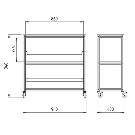 Côtes de l'Armoire Atelier mobile - 940x940 mm - Livré Monté - 2G