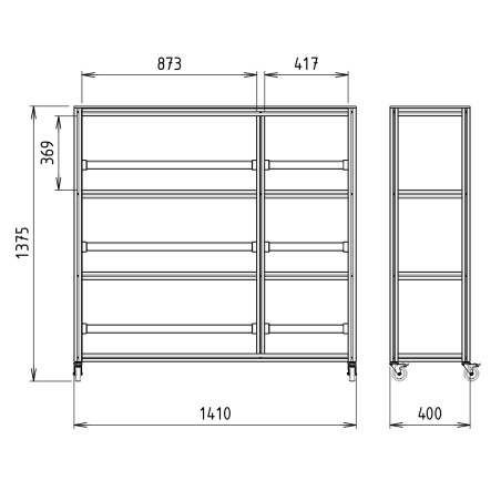 Côtes de l'Armoire Atelier mobile - 1410x1375 mm - Livré Monté - 3P - 3G