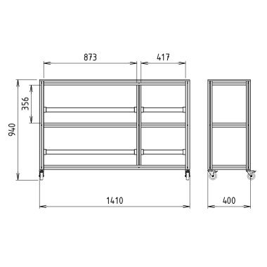 Côtes de l'Armoire Atelier mobile - 1410x940 mm - Livré Monté - 2P - 2G